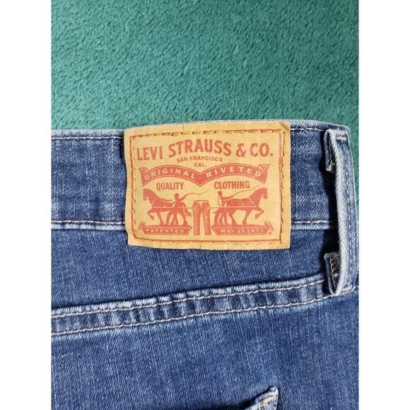 Levis Jeans Size 14 Womens Blue Denim Ladies Pants Mid Rise Classic Skinny - Picture 13 of 14